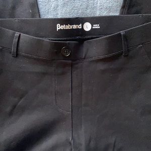 Betabrand size large, black pull on straight leg long pant.